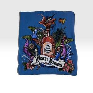 Tommy Bahama Whiskey Business Silk Hawaiian Camp Shirt Blue  XS